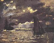 Claude Monet, A Seascape, Shipping by Moonlight